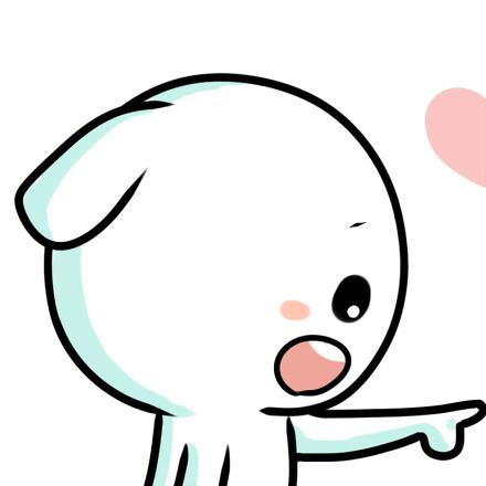 兔耳朵小人羞答答的伸出手指头像