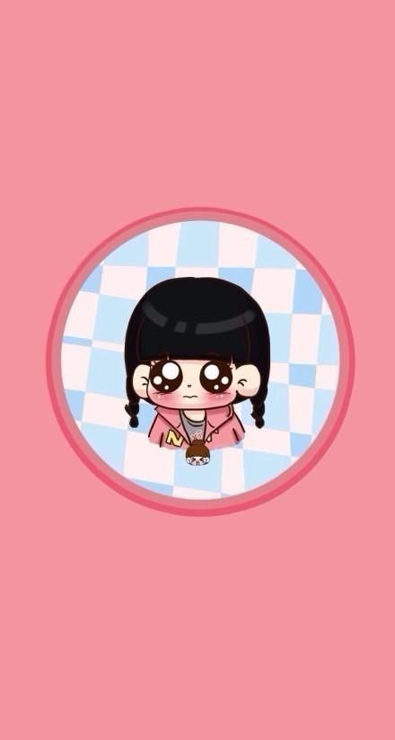 小Q在圆形相框里的快哭了的头像手机壁纸