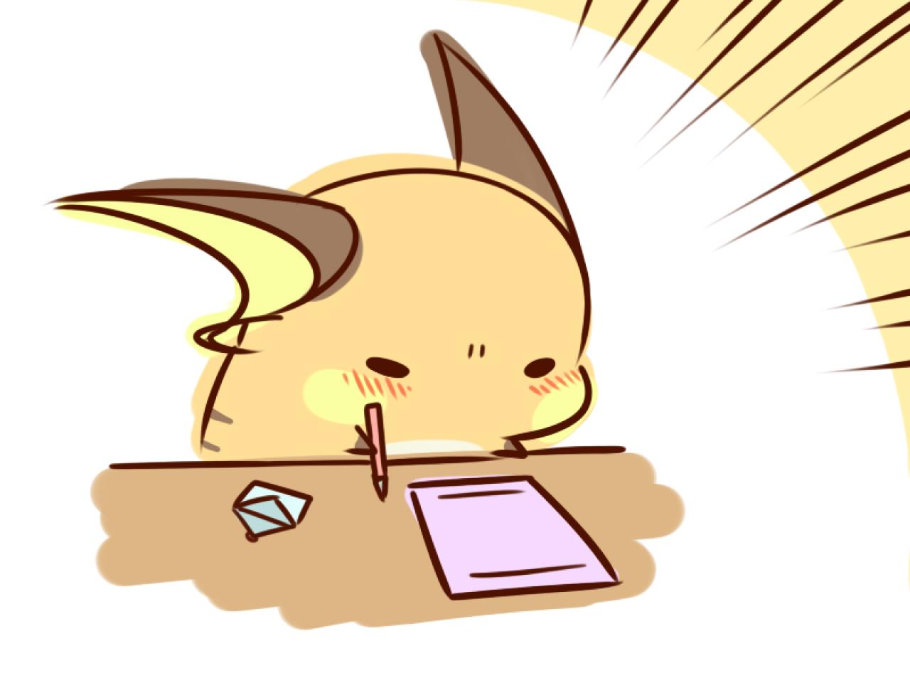 雷丘拿着笔想写情书，继续努力思考中