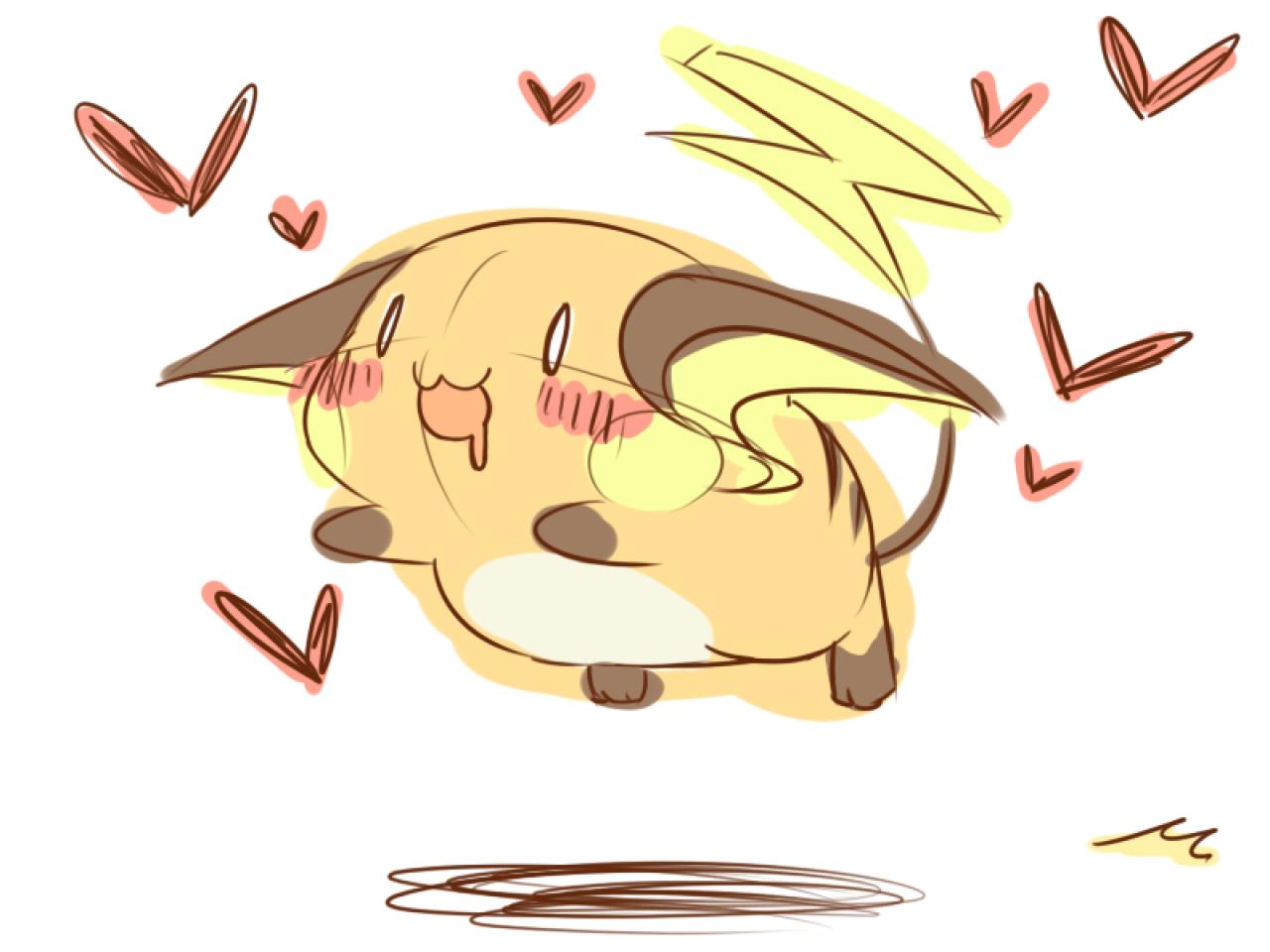 雷丘流着口水跳起的样子侧面