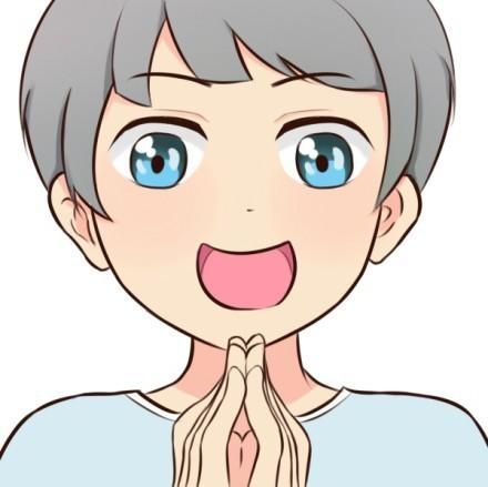 灰色头发，青色眼睛和上衣的可爱男孩头像