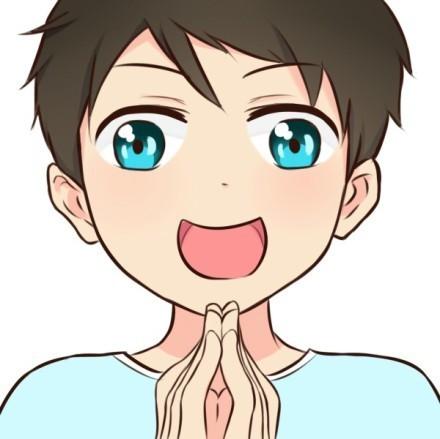 墨绿色头发，青色眼睛和上衣的男孩头像