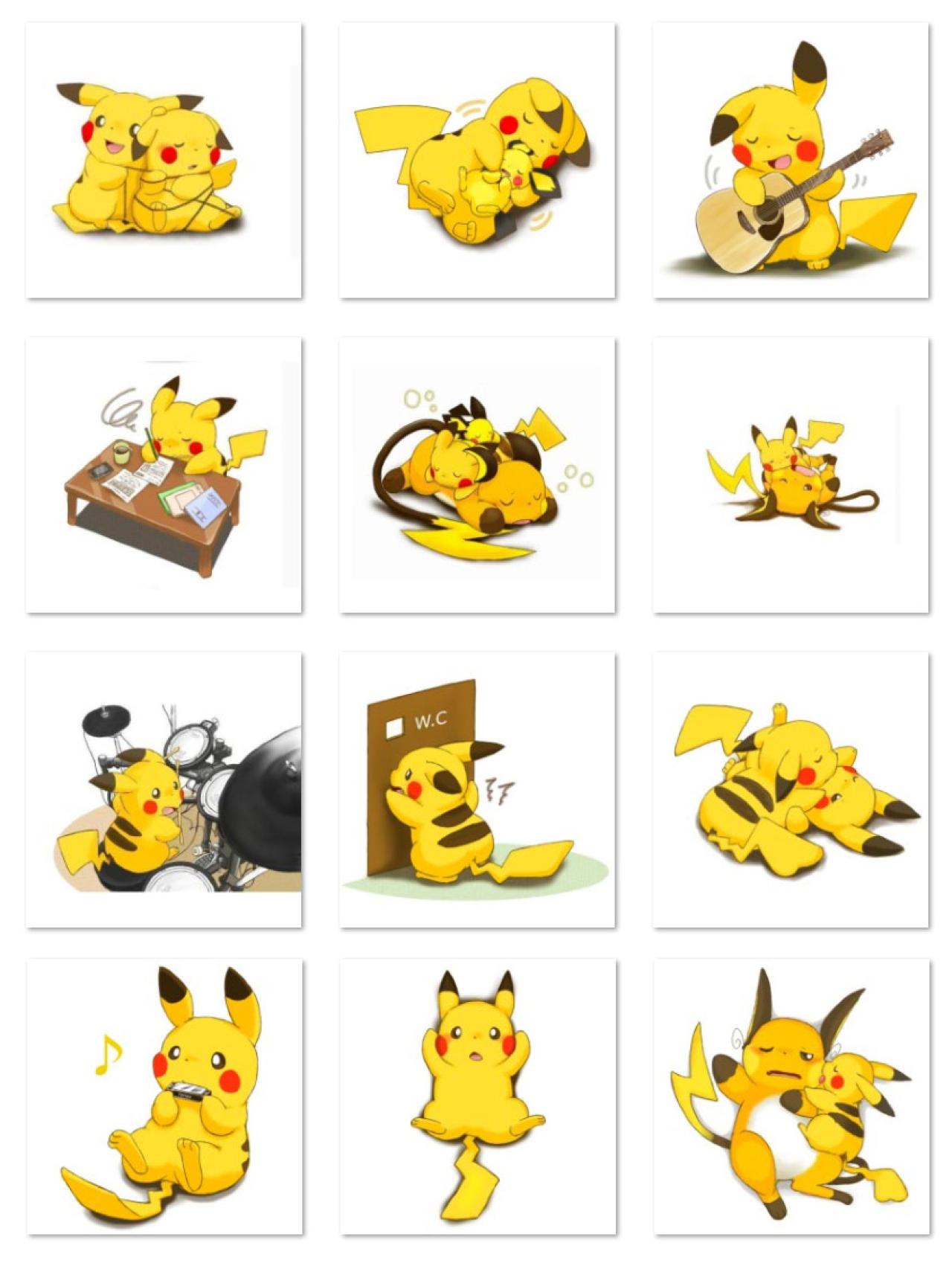 皮卡丘和雷丘激萌头像 预览图