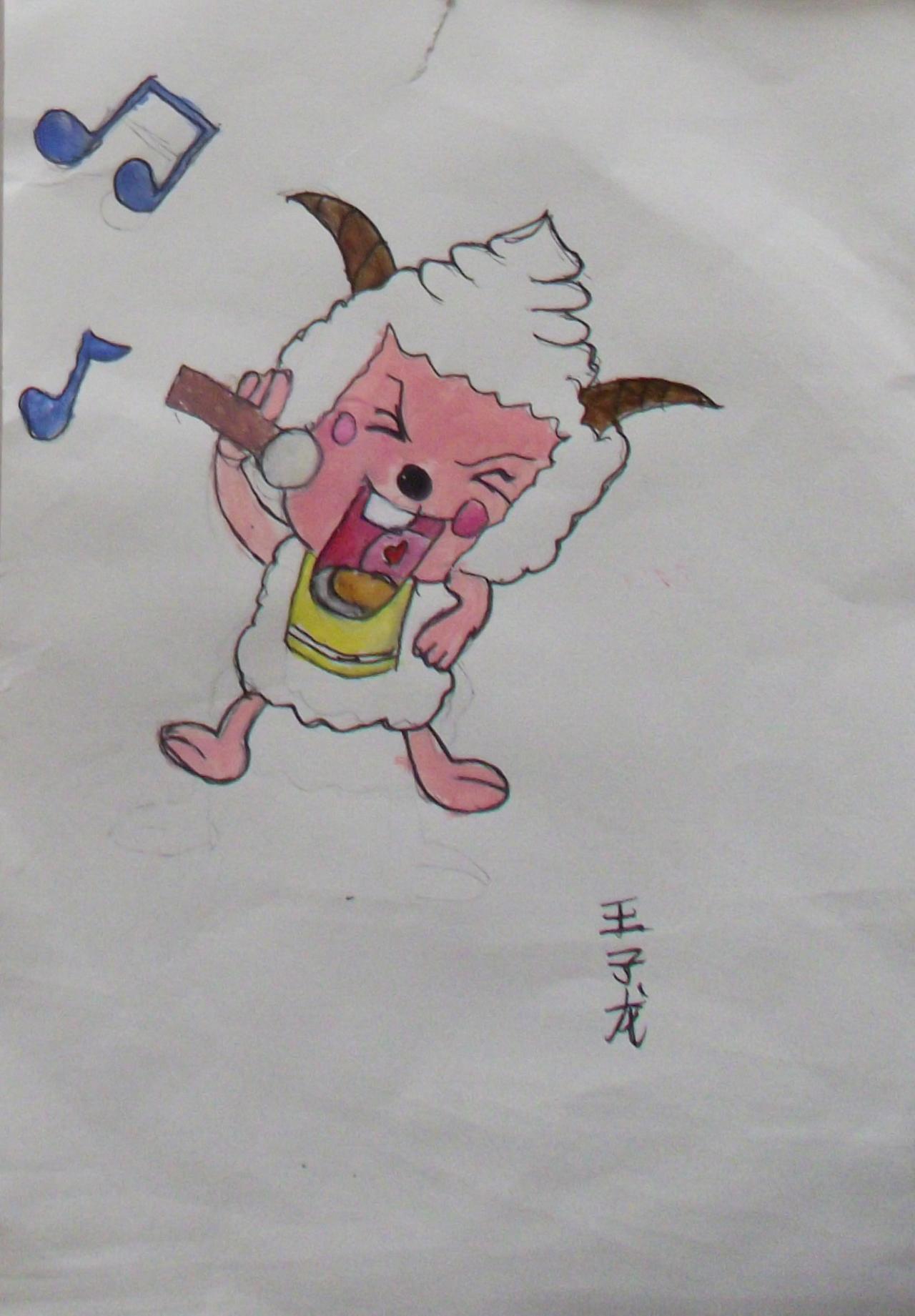 懒洋洋唱歌 王子龙画