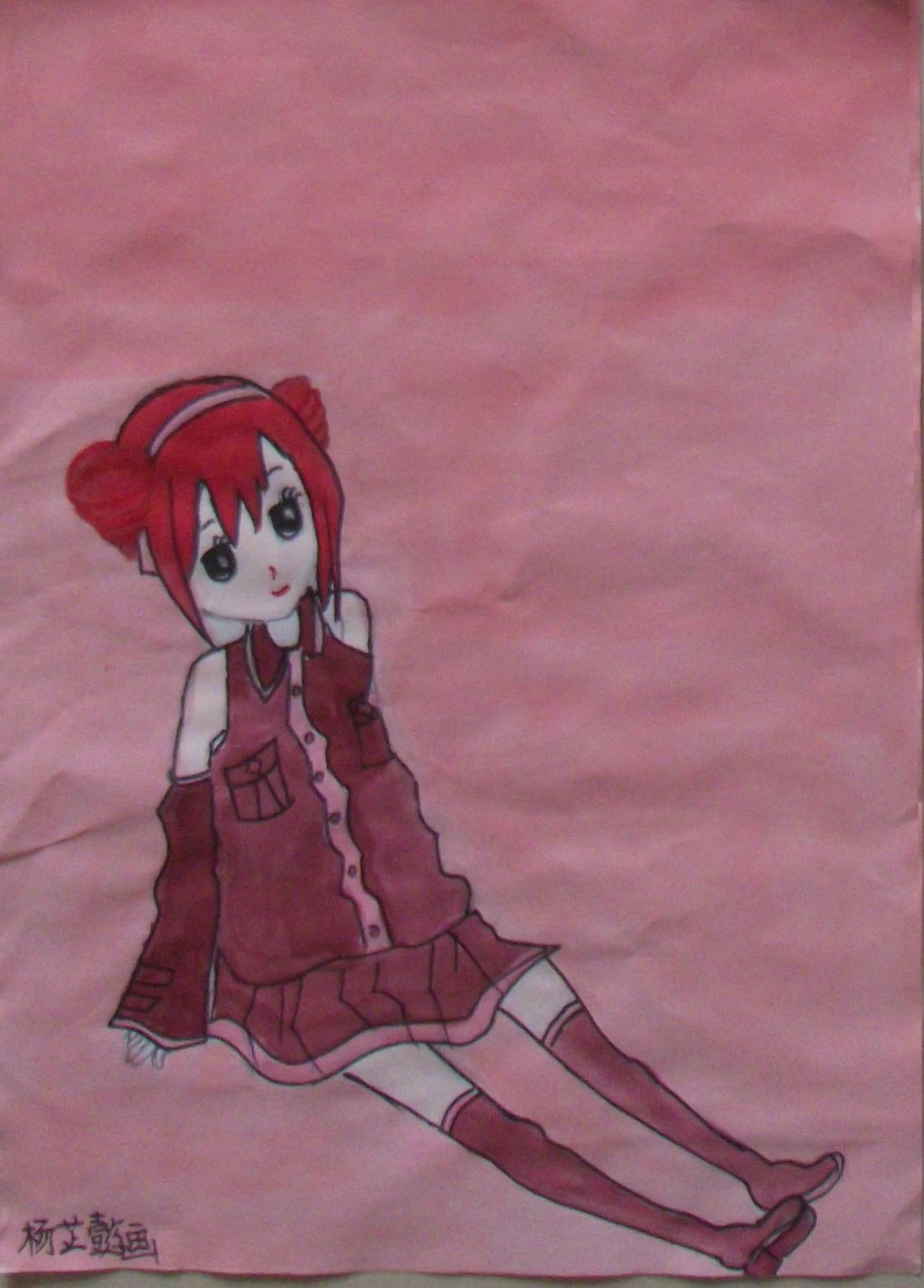 红发少女 杨芷懿画