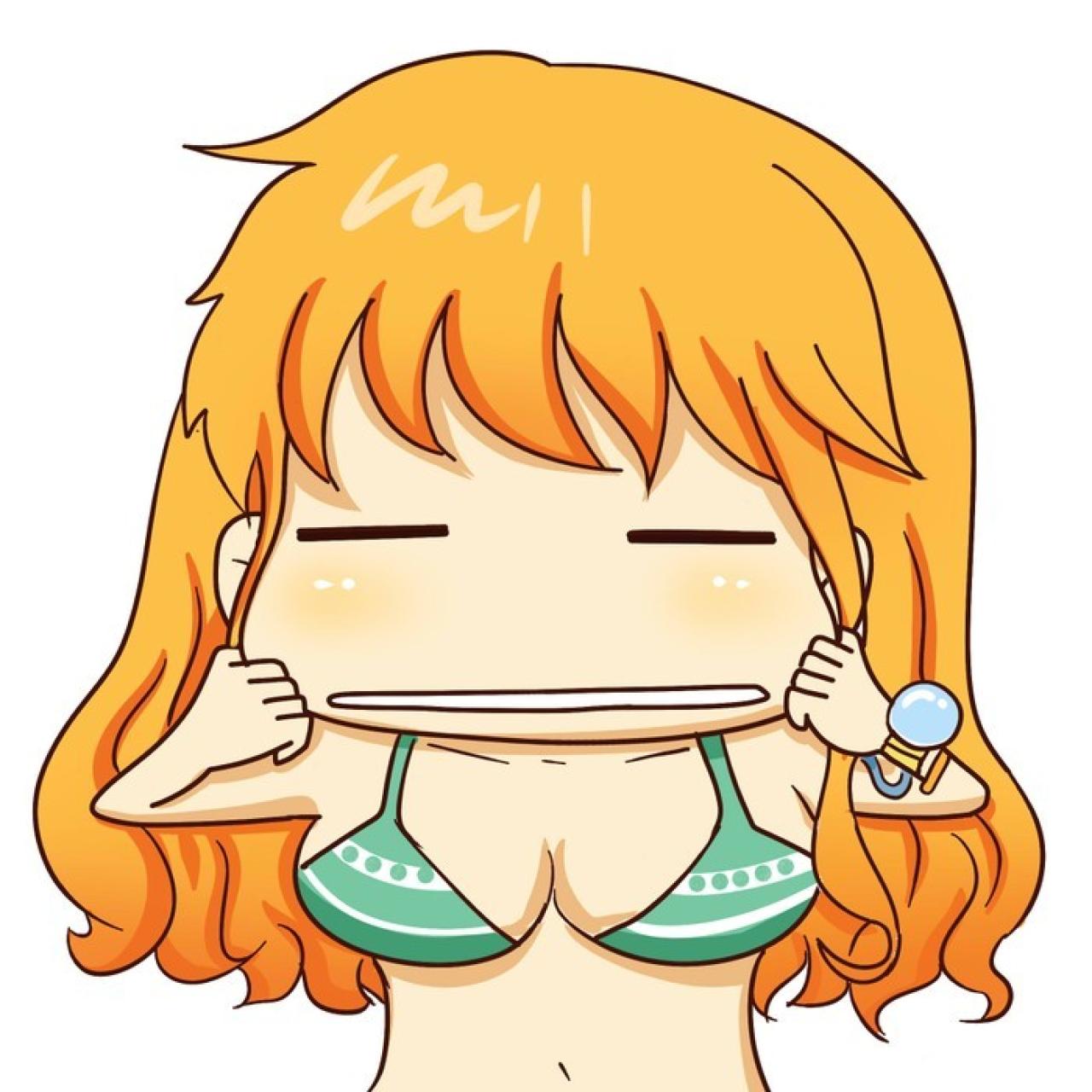 金发少女比基尼捏脸卖萌头像