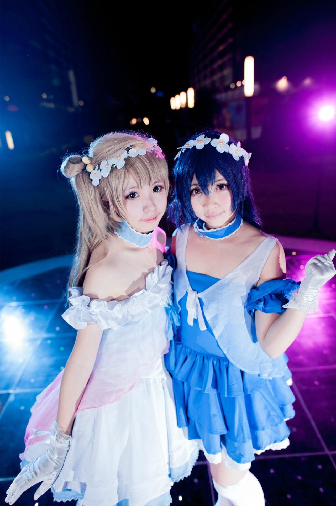 黎狱扮演的南小鸟和小A扮演的园田海未萌系合照