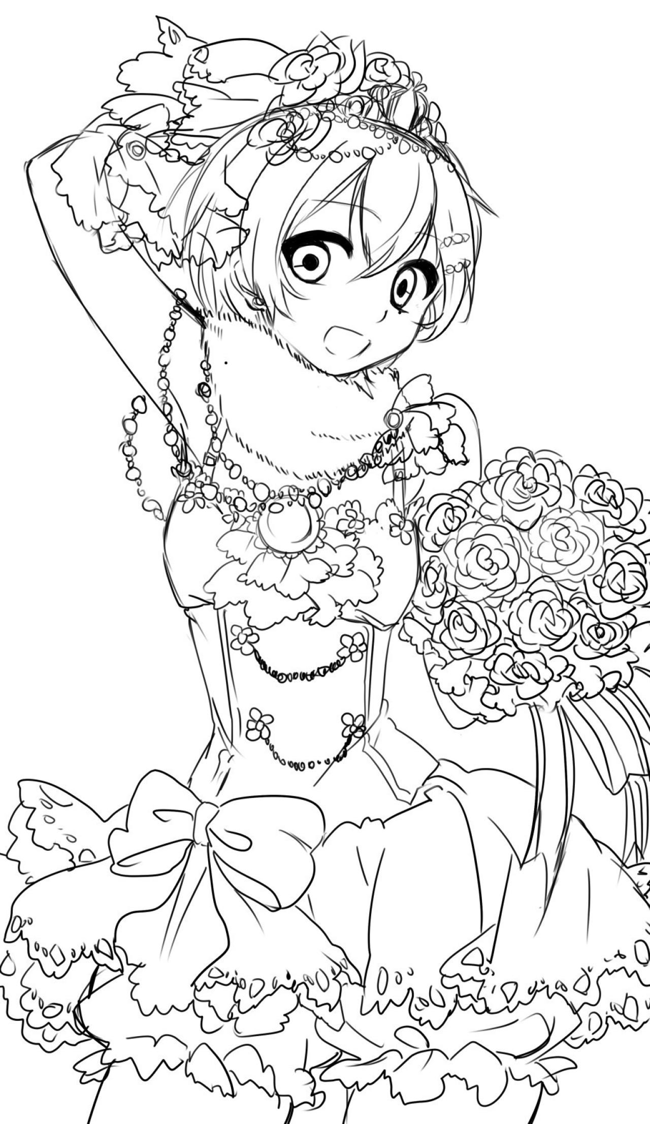 摸着后脑勺的短发新娘 叶纸-啃画