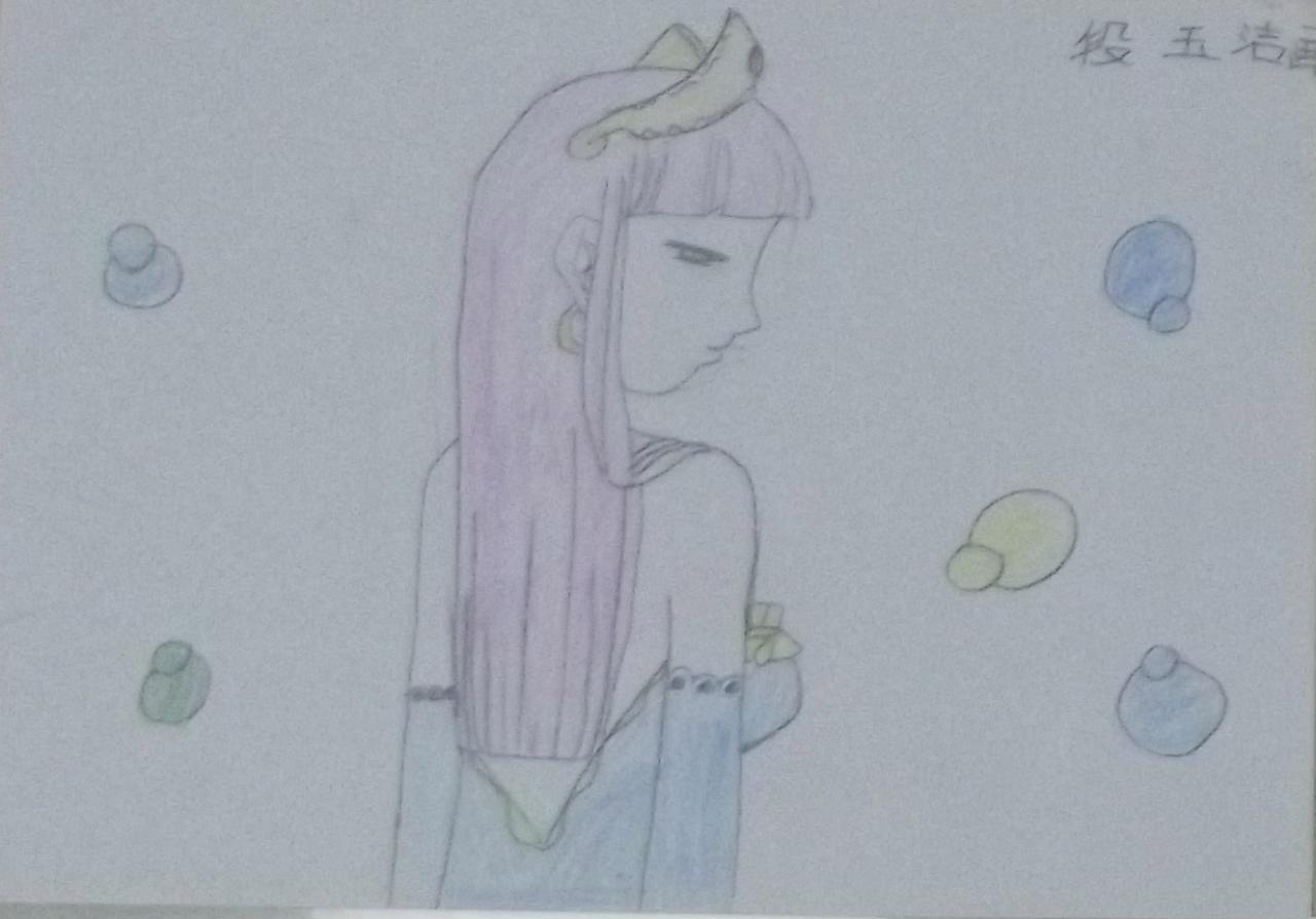 少女侧面 段玉洁画