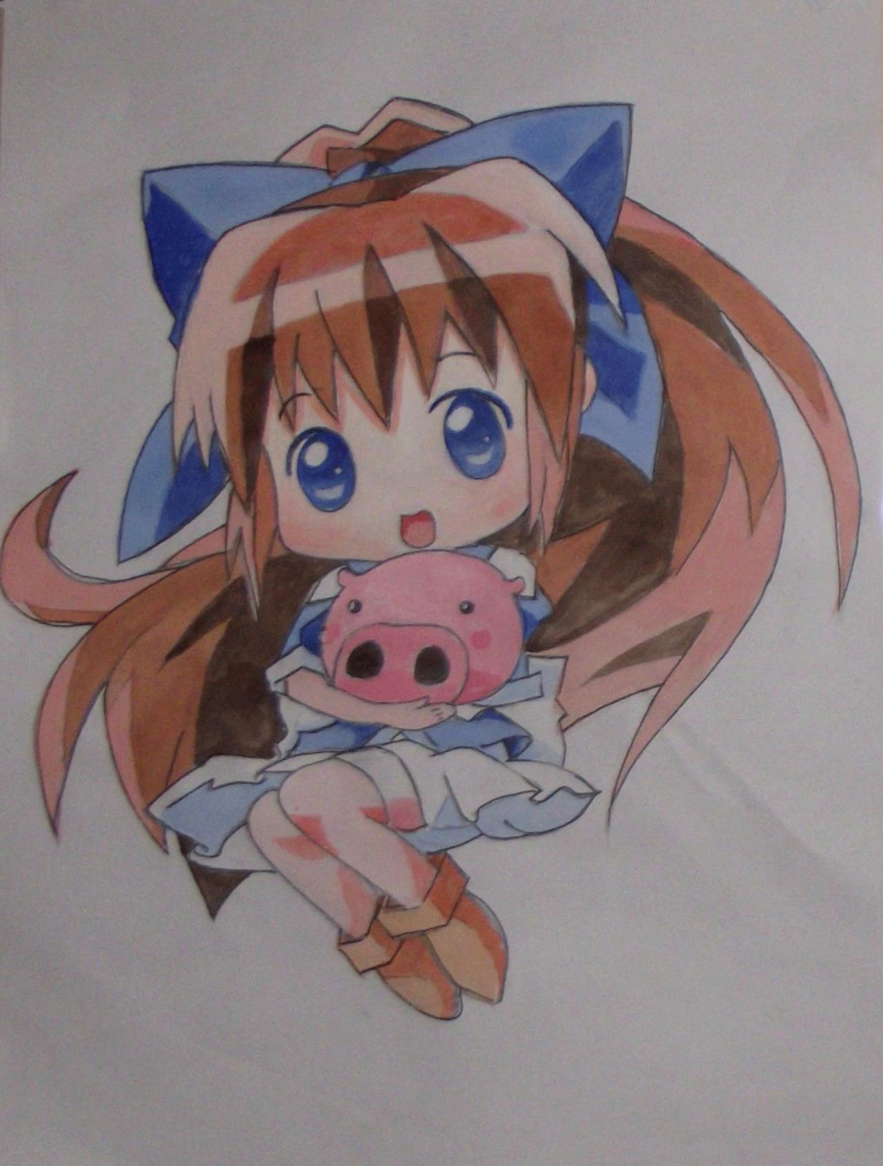 丙烯画技法手绘守护甜心星月 最终完成稿