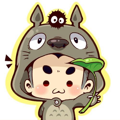 宫崎骏龙猫男用拿着荷叶的头像