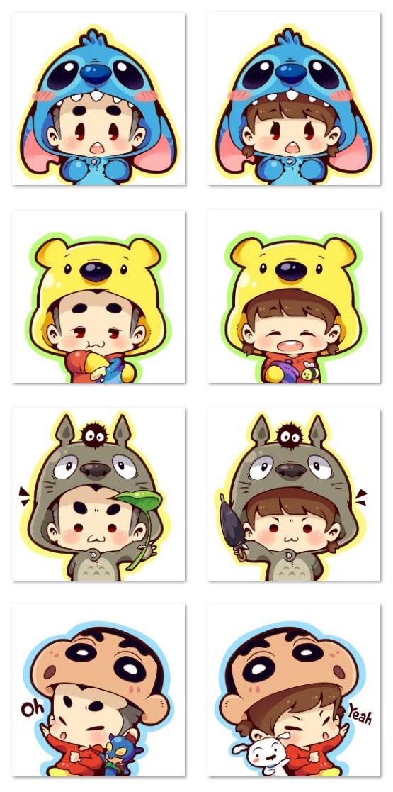 戴动漫帽子的情侣头像 预览图