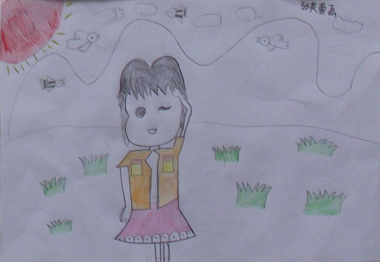小女孩 张英蕾画