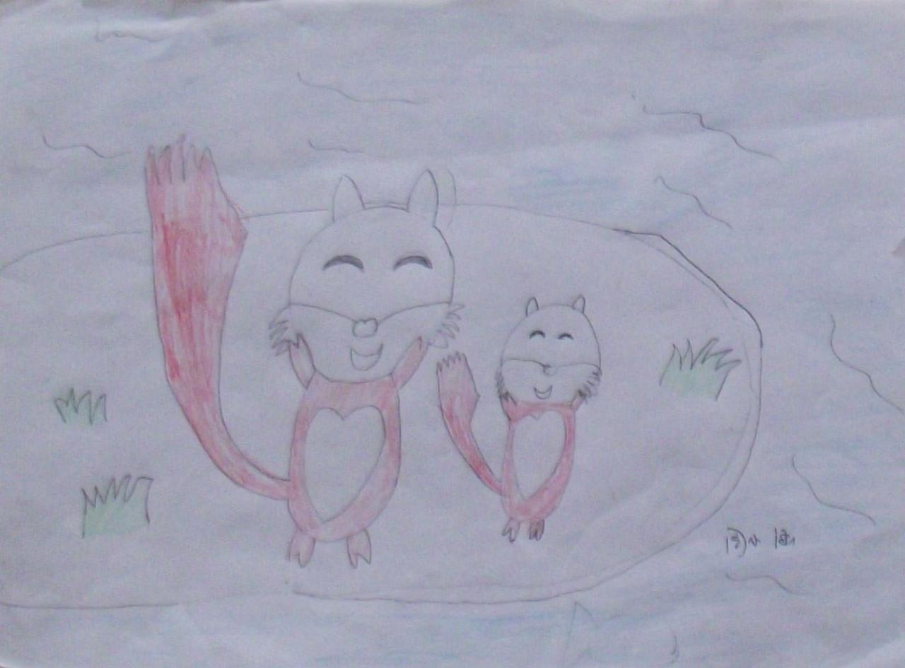 父子俩 周小涵画