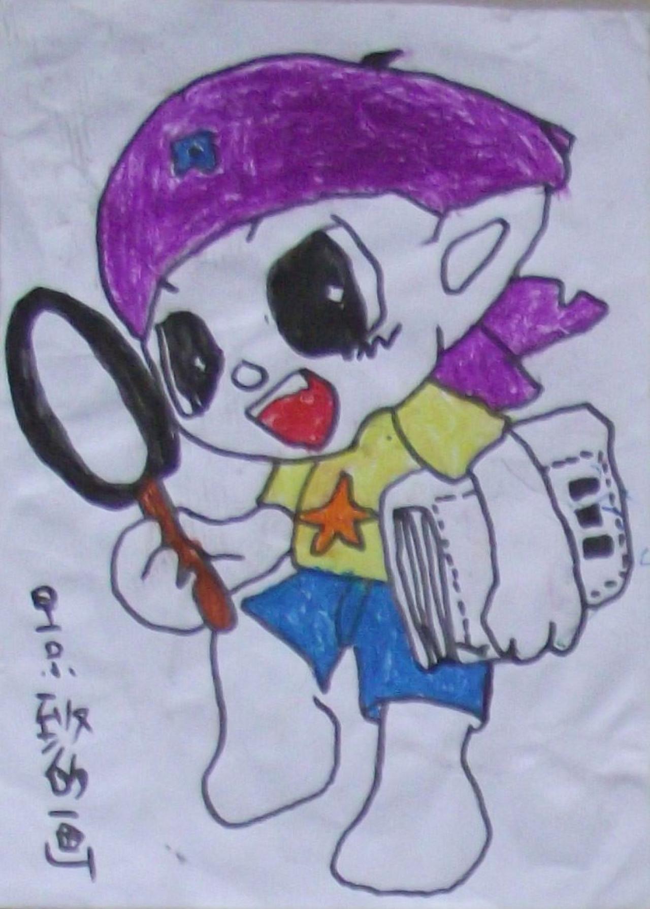 拿着放大镜的小孩 景致皓画