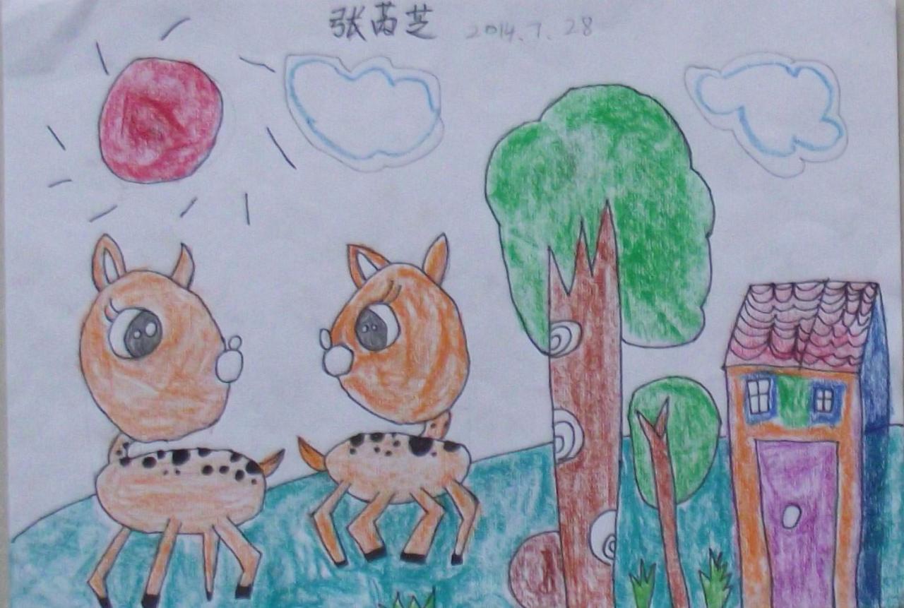 小鹿的家 张芮芝画