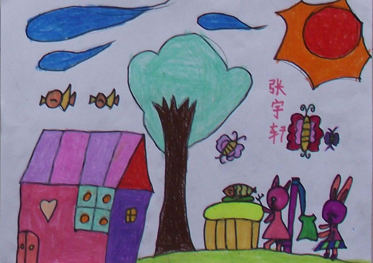 小兔子吃鱼 张宇轩画