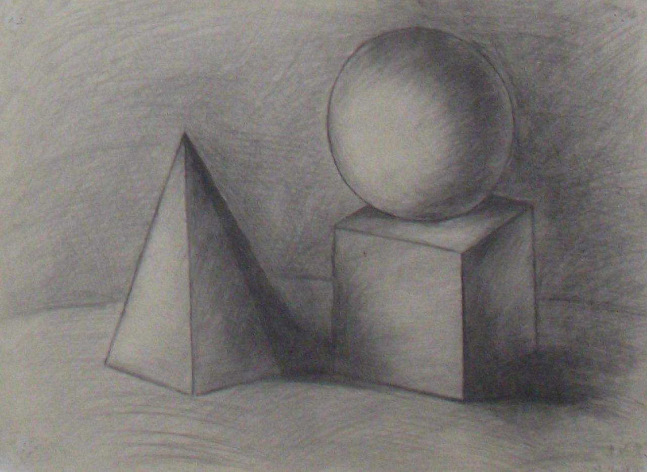 石膏几何体 李逸雪画