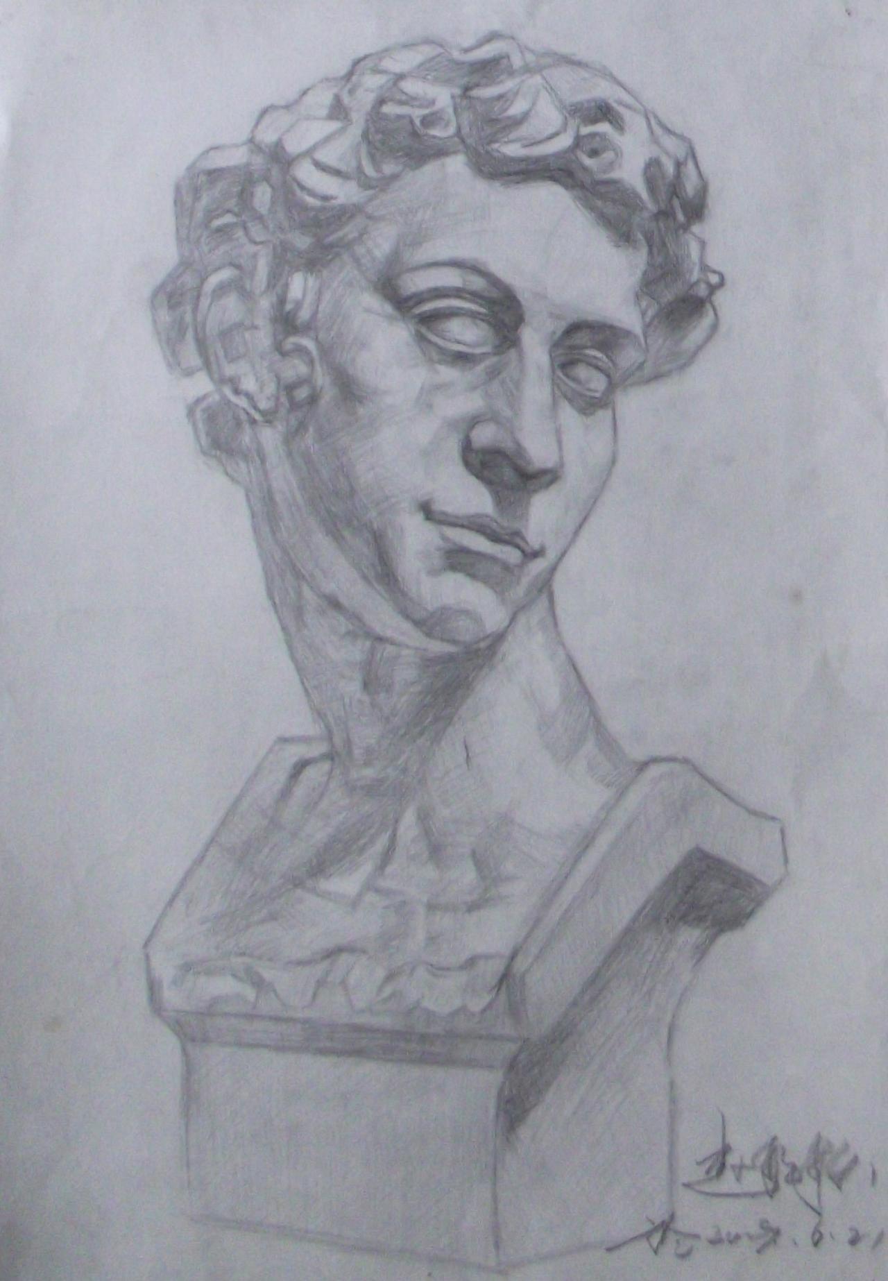 大卫石膏头像 赵欣欣画