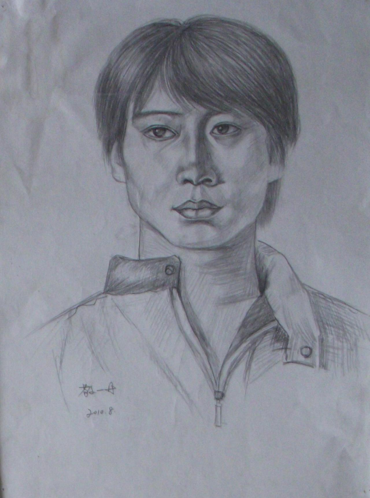 中年女子头像 敬一丹画