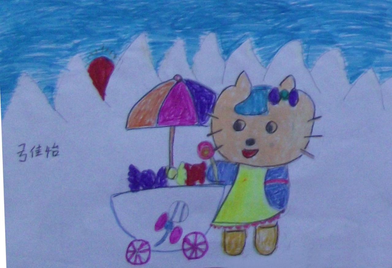 猫咪推车 弓佳怡画