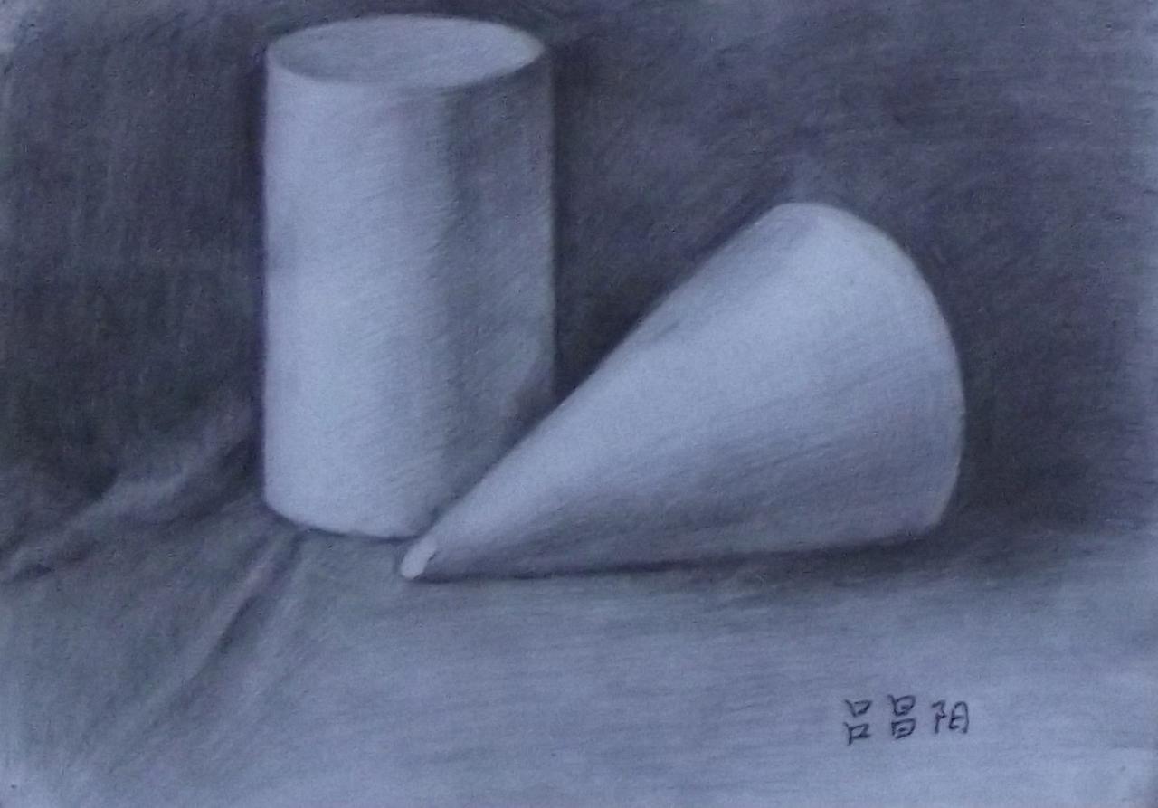 石膏几何体 吕昌阳画