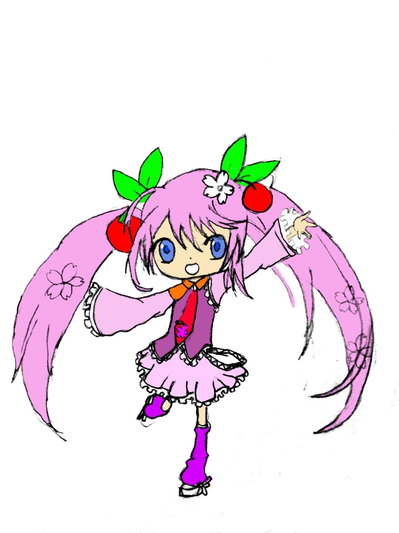 紫色双马尾初音娘 王劲超画