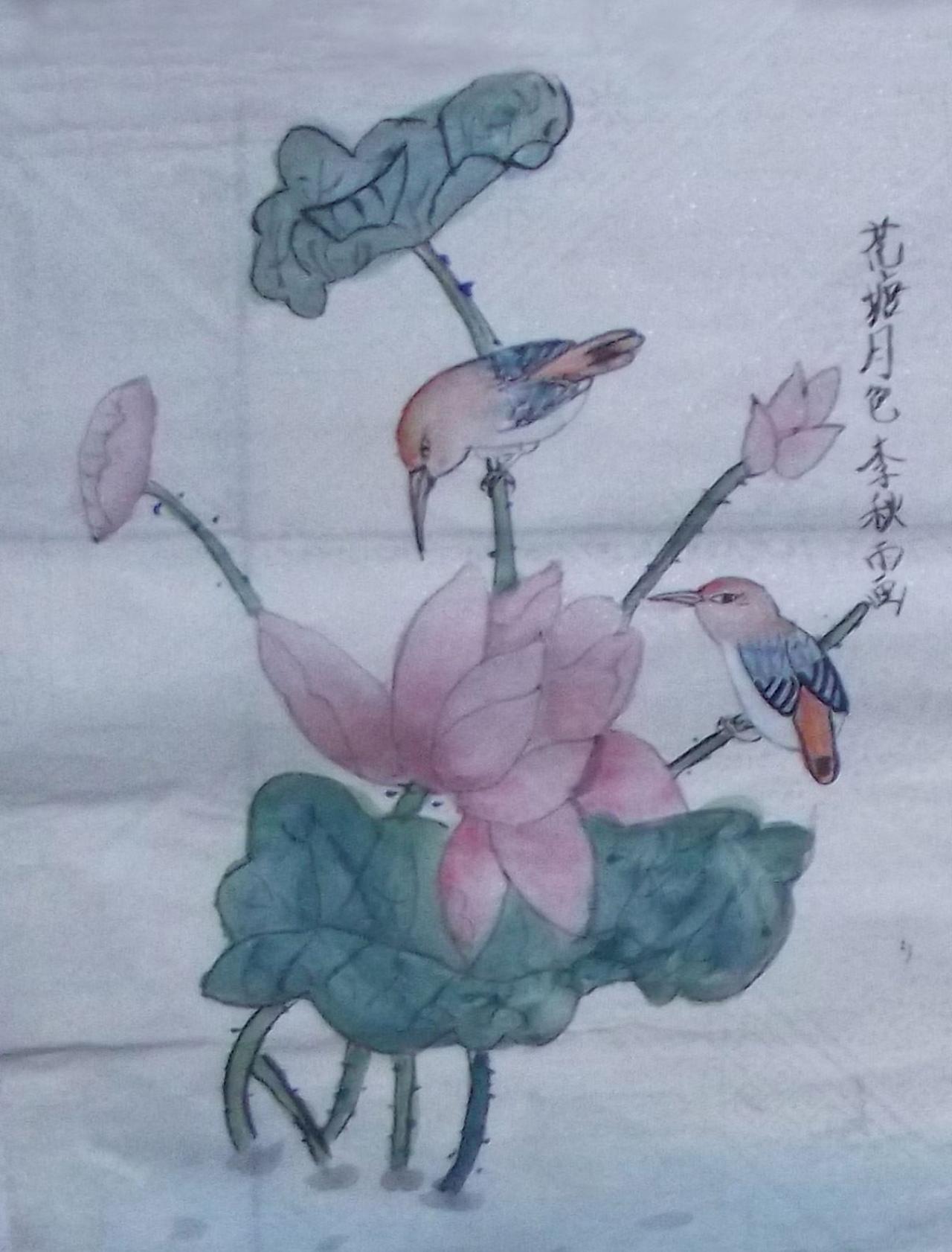 花塘月色 李秋雨画