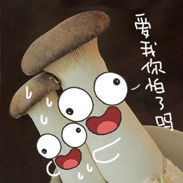 两只靠在一起的蘑菇暴汗说：爱我，你怕了吗？