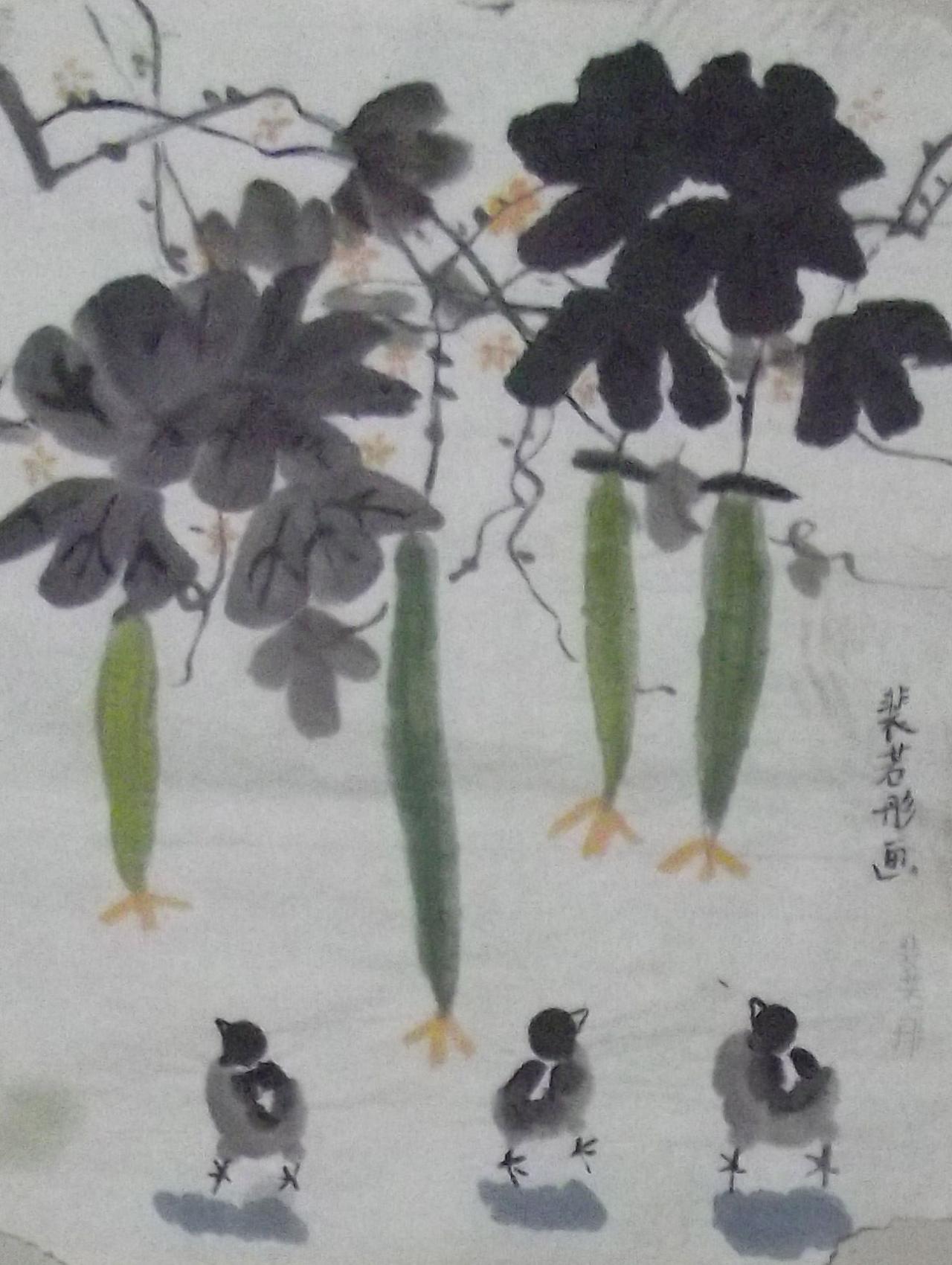 架下鸡语 裴若彤画