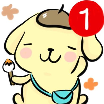 拿着画笔的黄色小狗强迫症头像之未读消息1