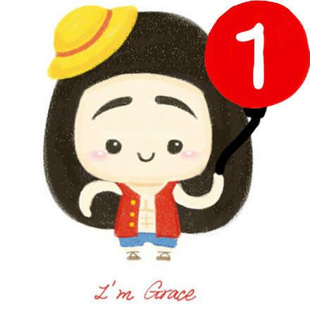 Grace姐姐和海贼王路飞合体强迫症头像