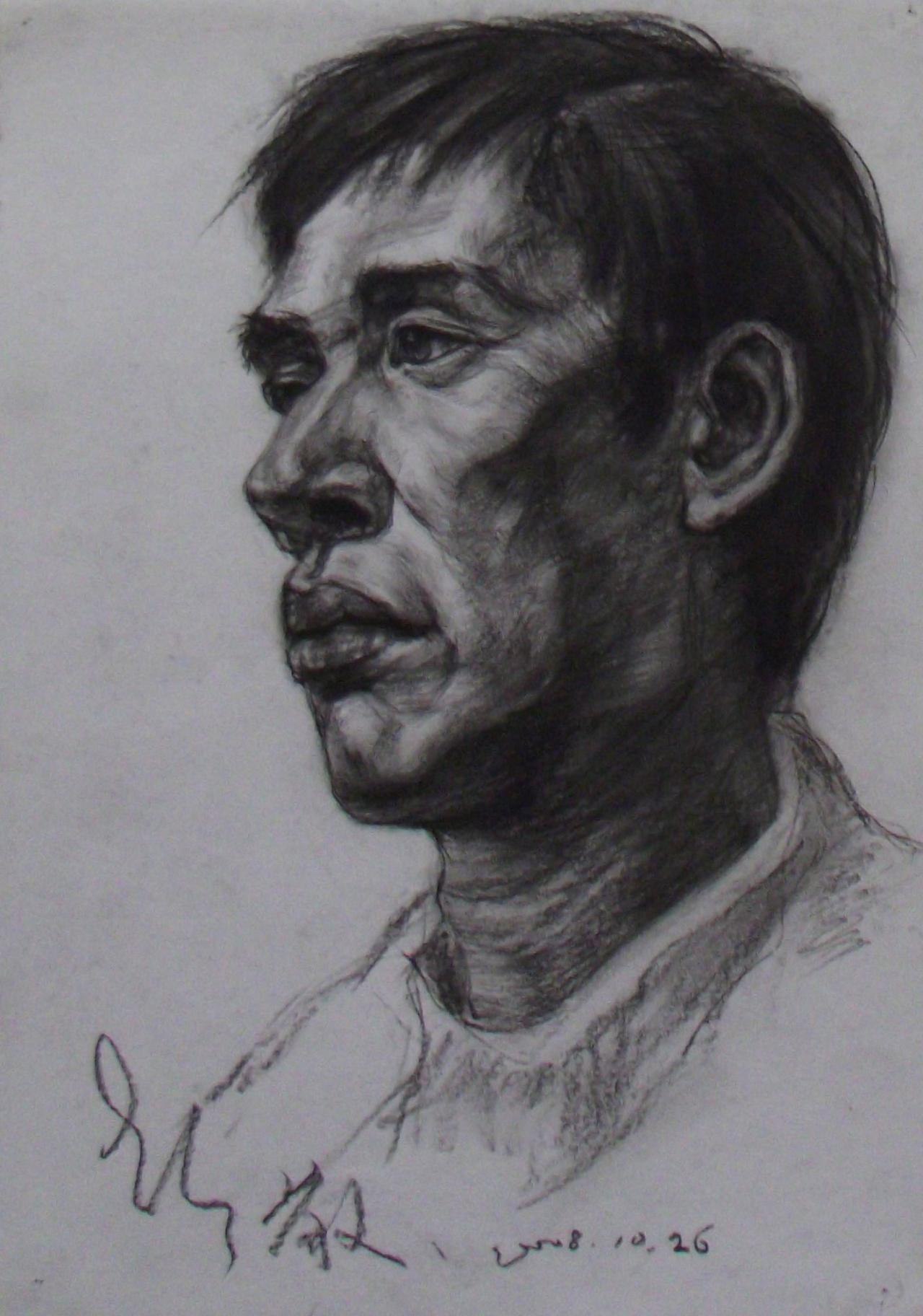 中年男子头像 彭老师画