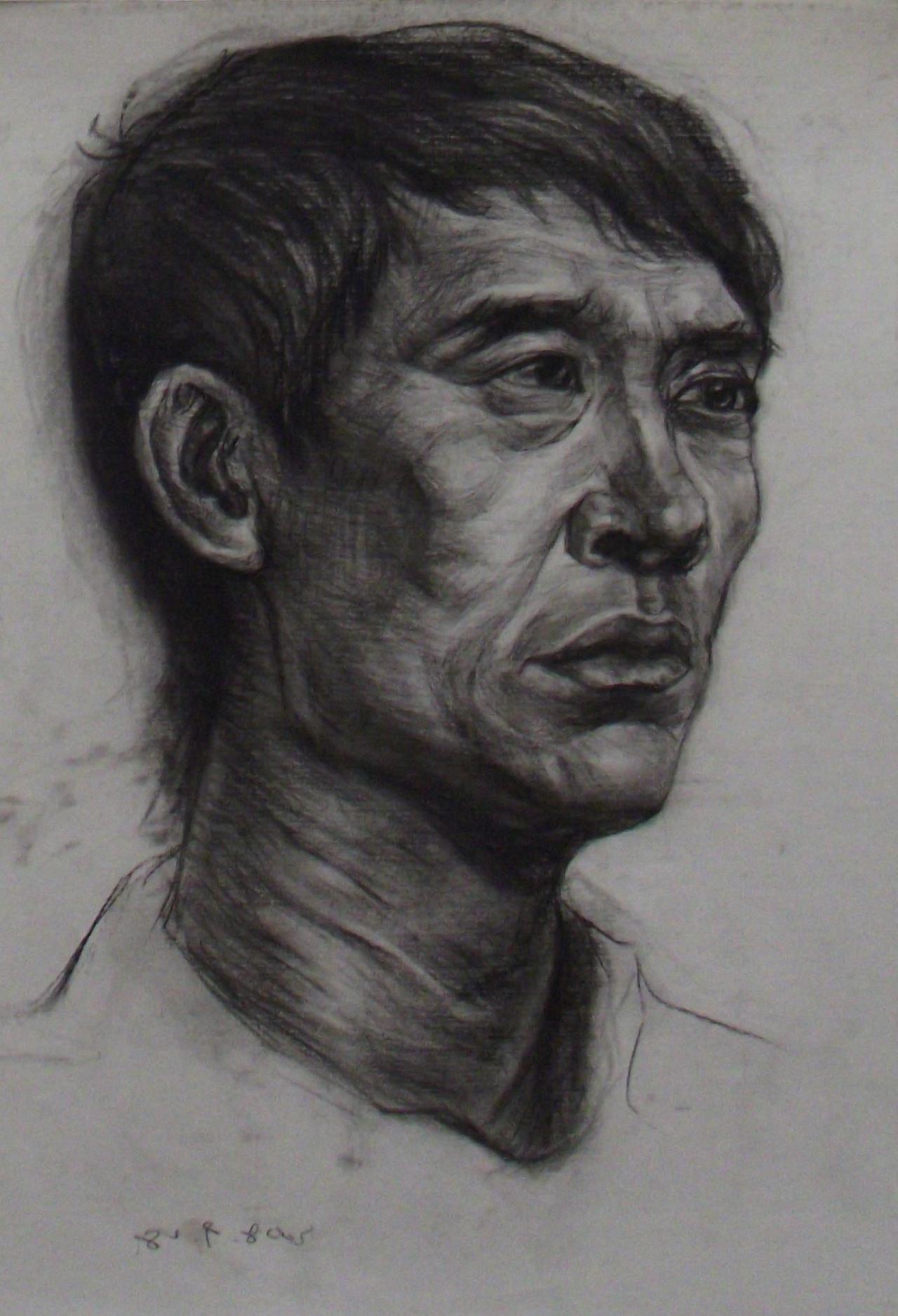 老年男子头像 彭老师画