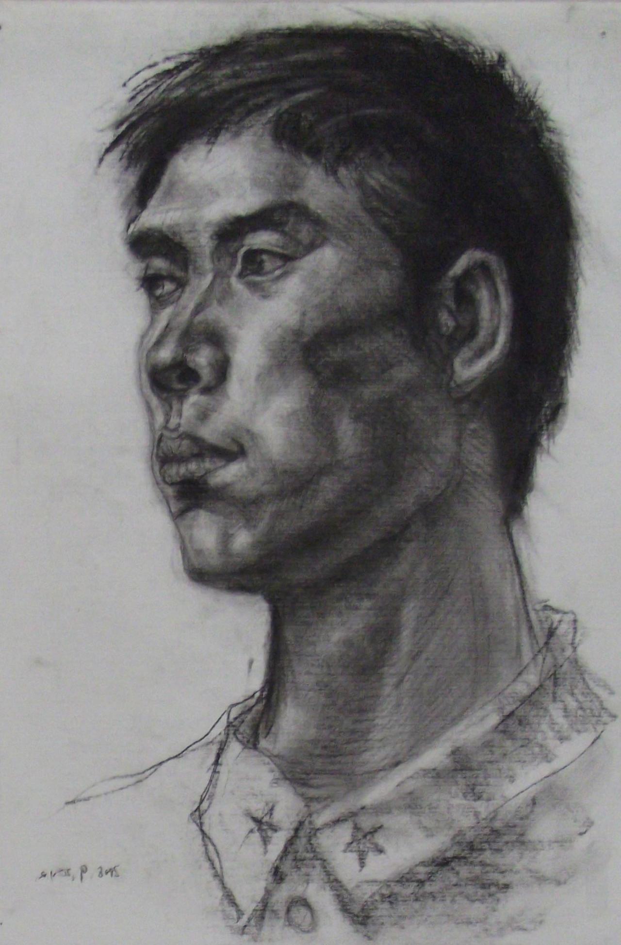 青年男子头像 彭老师画