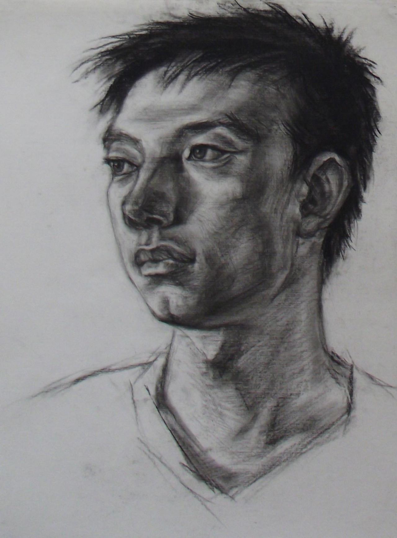 青年男子头像 彭老师画