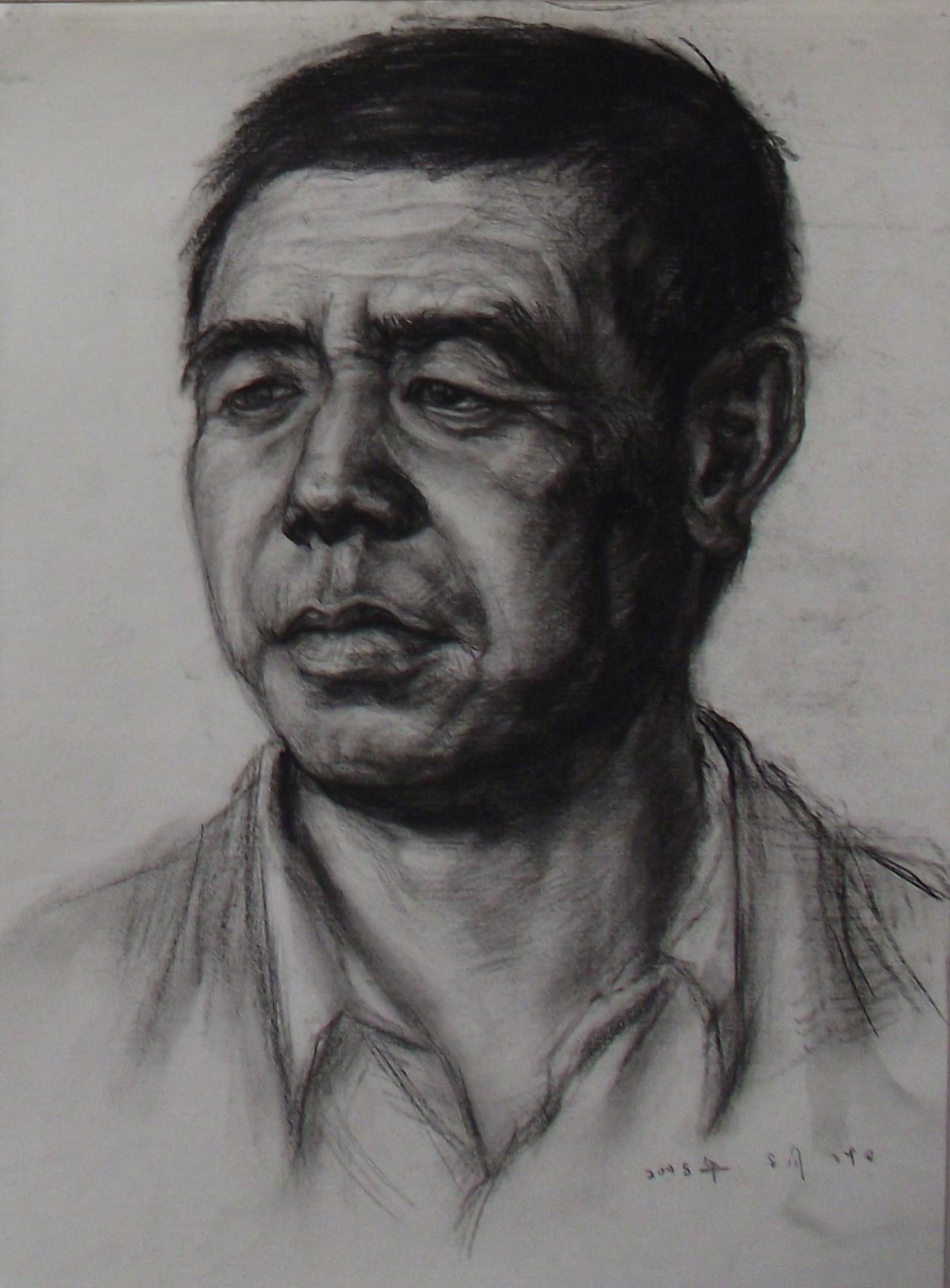 老年男子头像 彭老师画