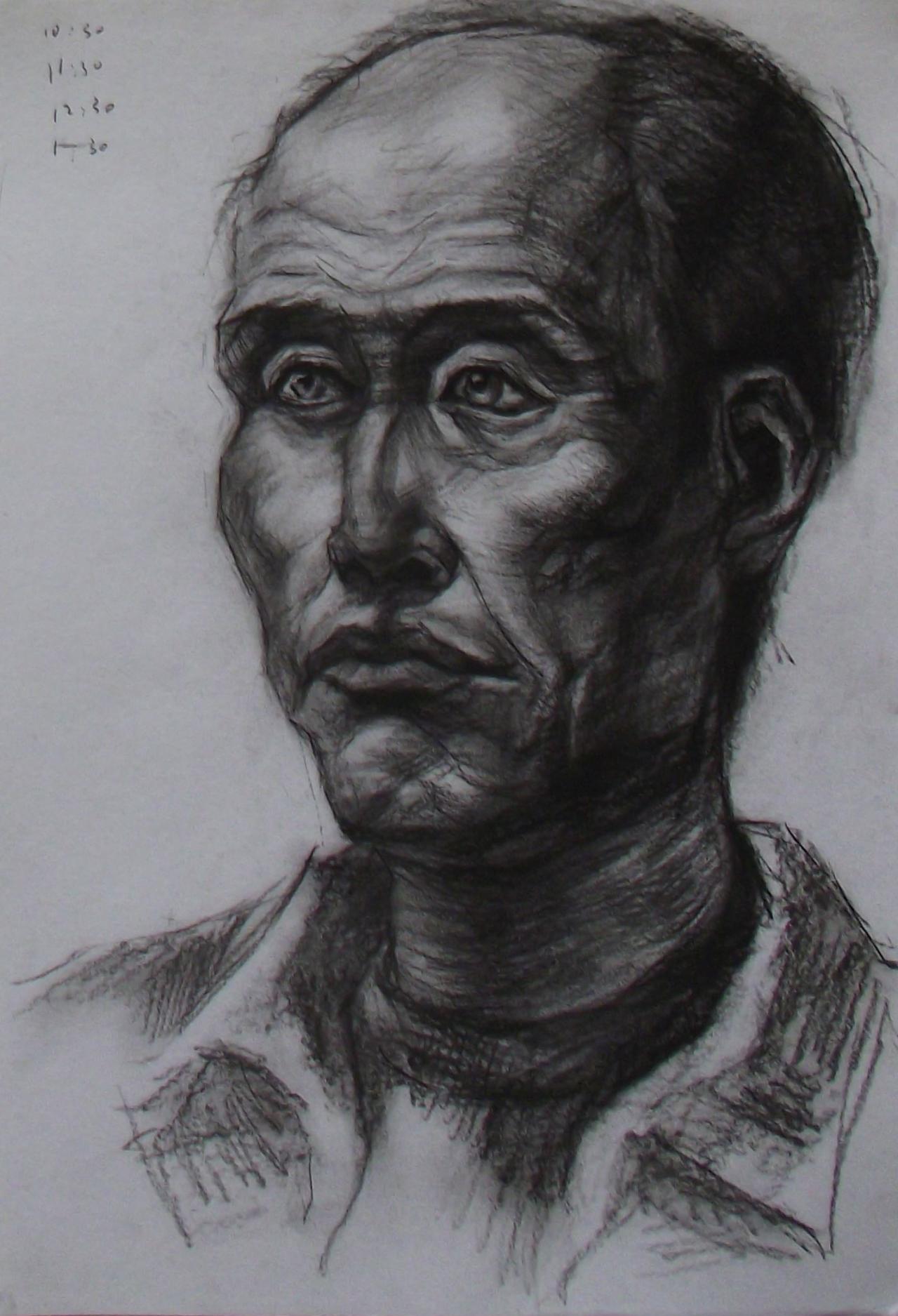 老年男子头像 彭老师画