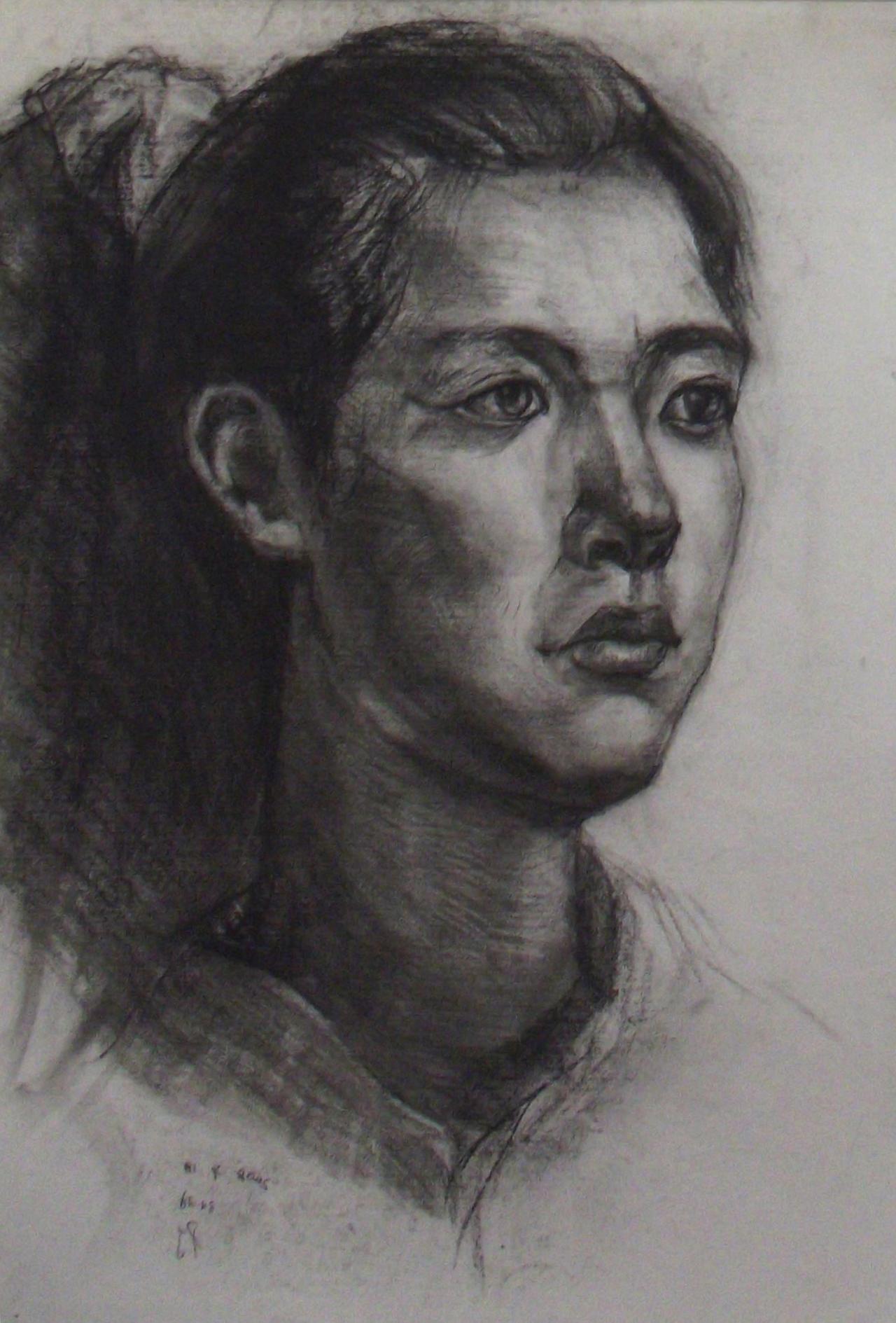 青年女子头像 彭老师画