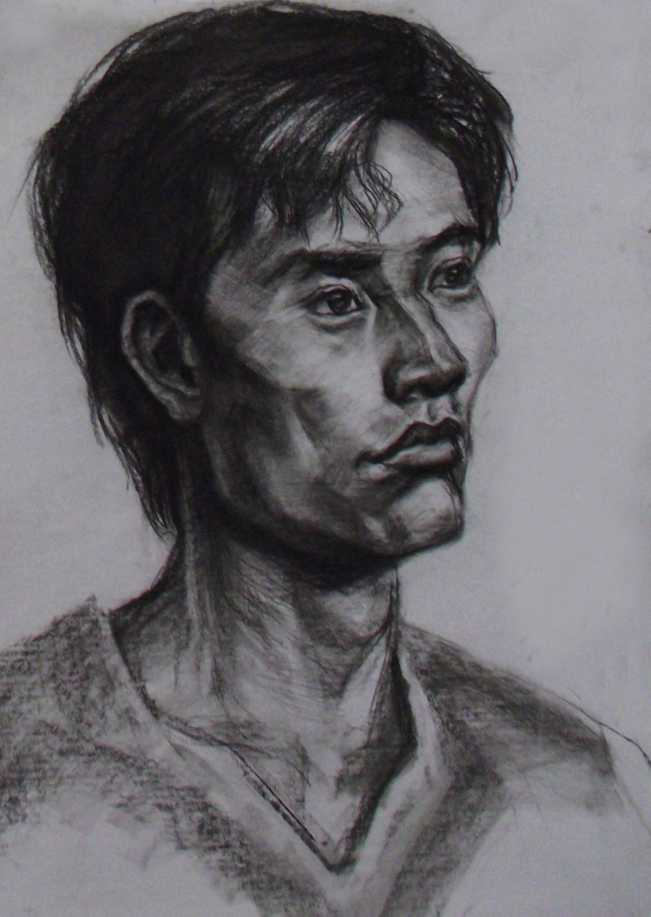 青年男子头像 彭老师画