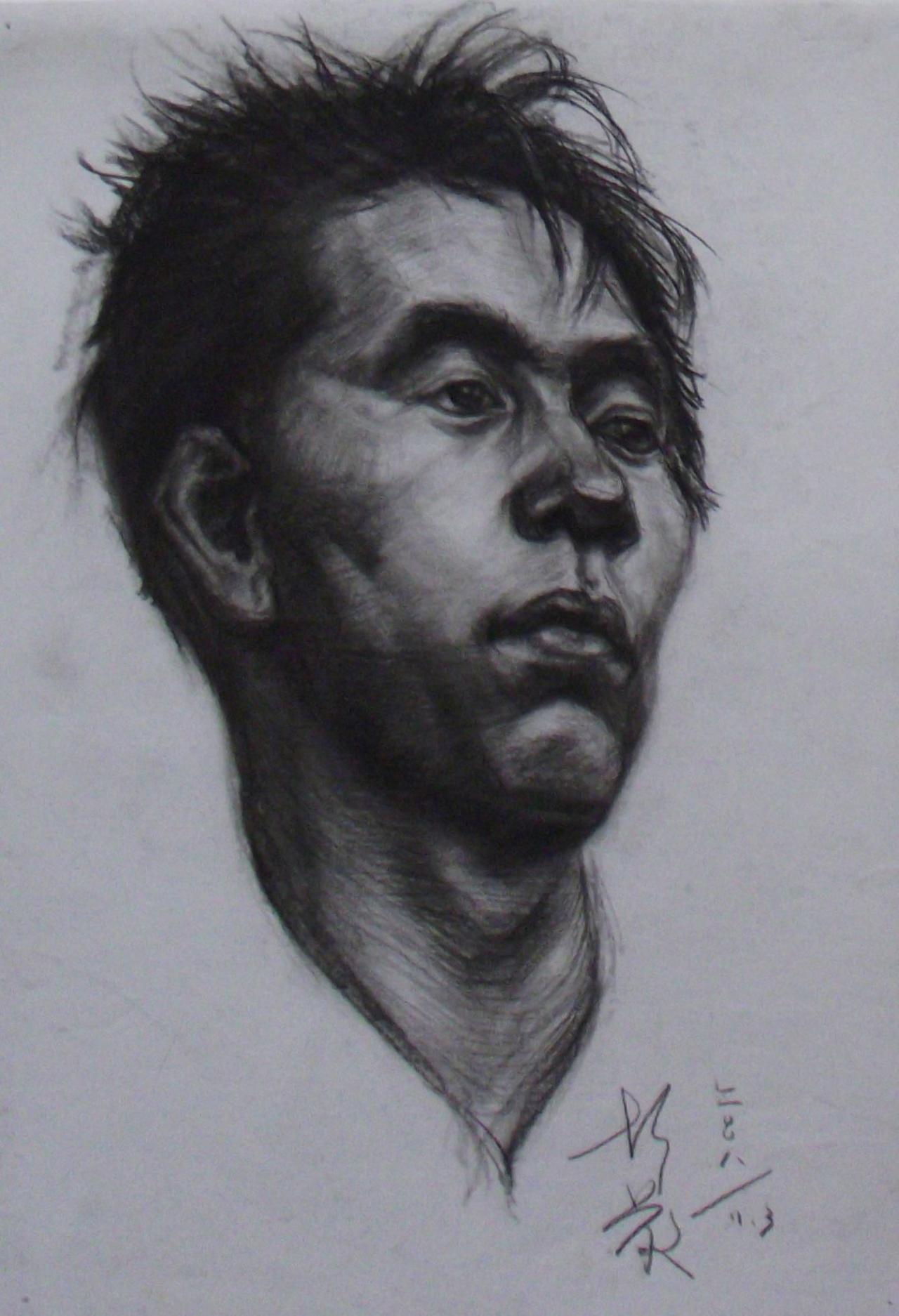 青年男子头像 彭老师画