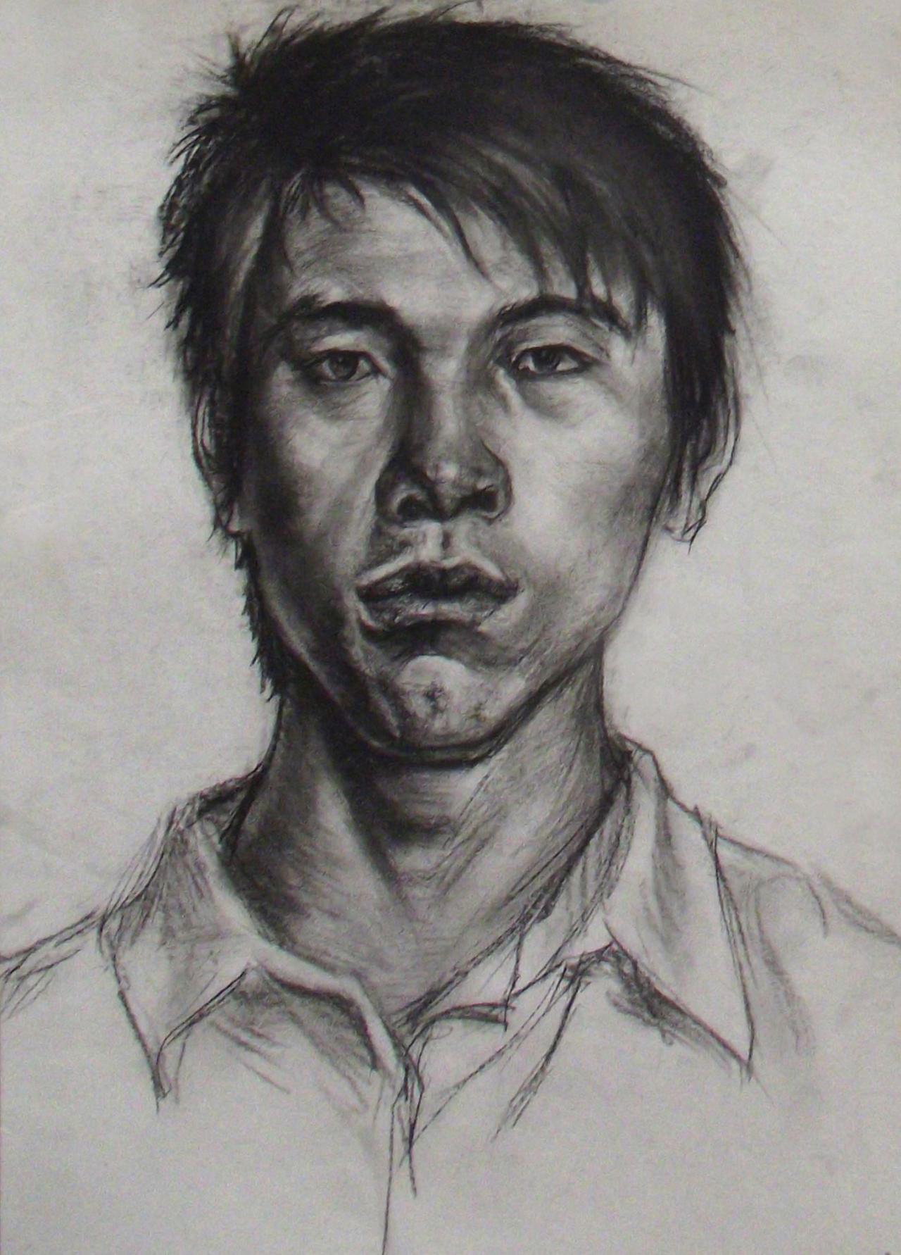 青年男子头像 彭老师画