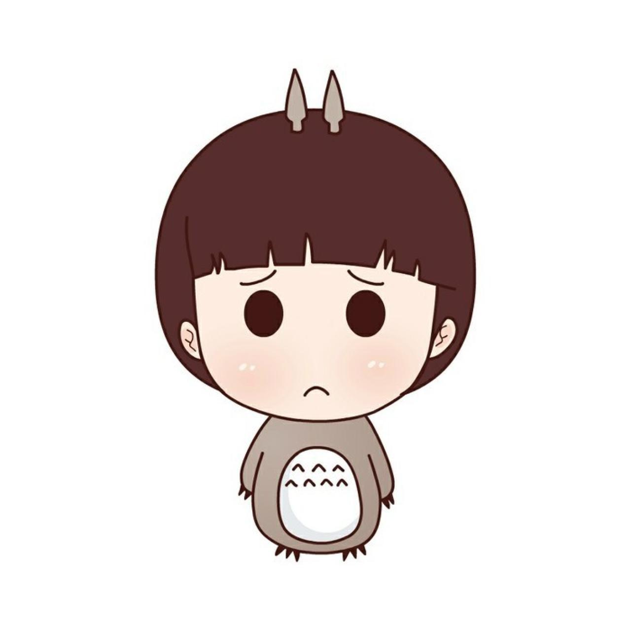 姐姐龙猫装呆萌头像