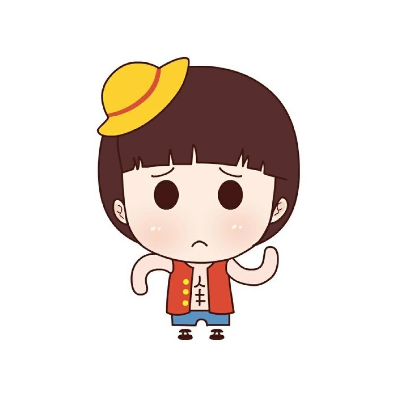 姐姐海贼王路飞装呆萌头像