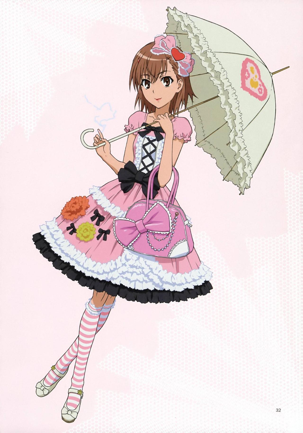 炮姐御坂美琴穿着洋装撑伞挎包的官方海报