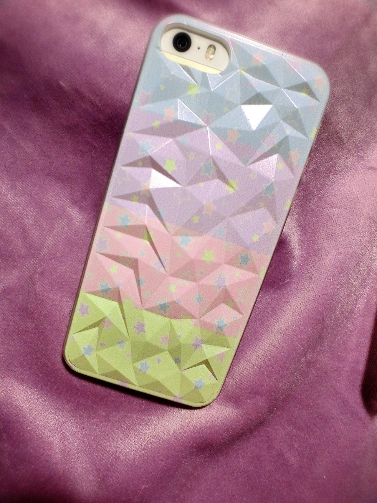 彩色星星搭配彩色宽条纹的iPhone5S手机壳