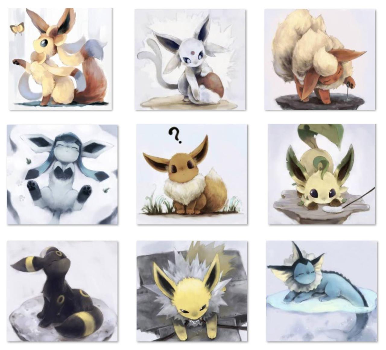 口袋妖怪伊布及其进化型的萌头像合集 预览图