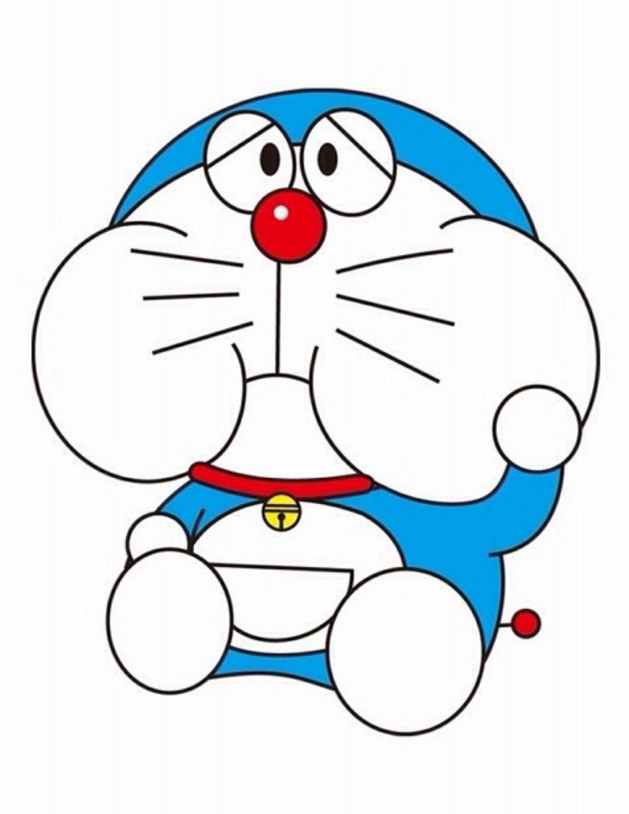 哆啦A梦鼓起嘴巴却收不回来的样子