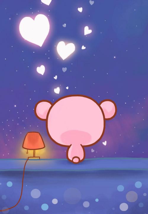 小悠独自一人坐在墙上的背影，旁边放了一只台灯，“我很好，只是，想你” 手机壁纸