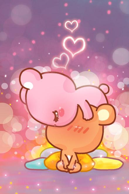 小悠骑在小米头上“高难度亲亲” 手机壁纸